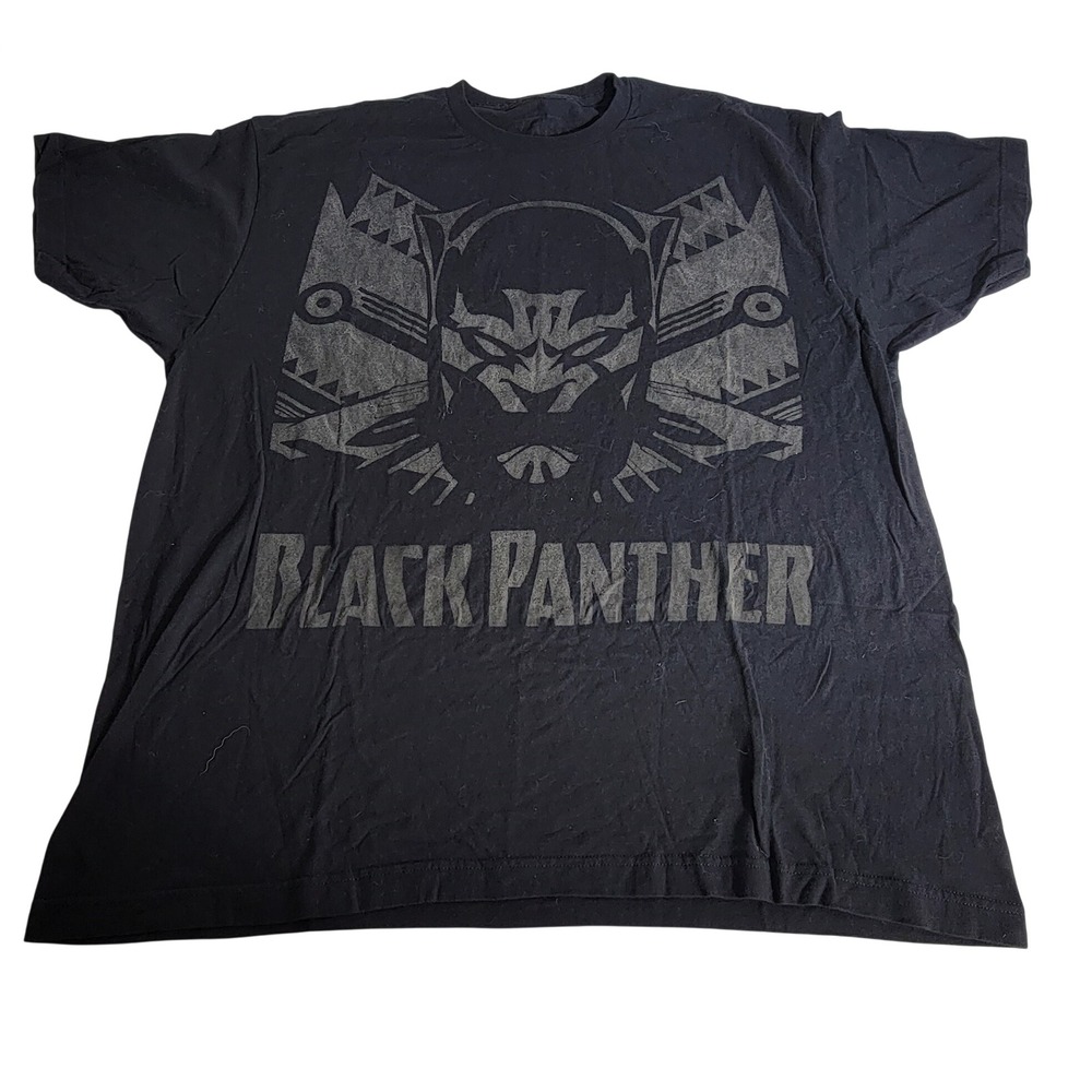Marvel Black Panther Graphic T-Shirt Mens Black Short Sleeve Crewneck Tee 2XL